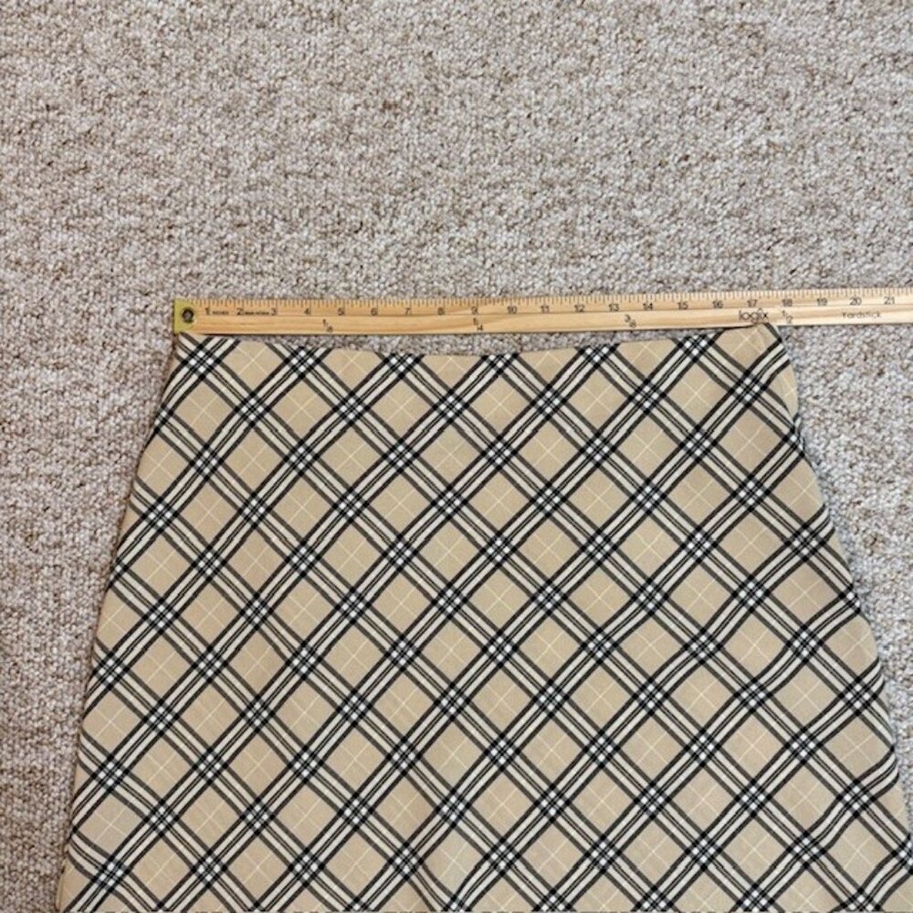 NYCC New York Clothing Co Womens Tartan Plaid A Line Skirt Black Tan Size 16 - Picture 4 of 7